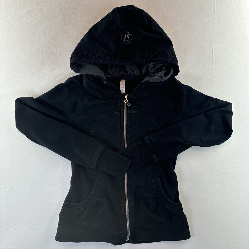 Lululemon Scuba Hoodie Full Zip Purple Heathered Jacket Womens Size 4 Thumbholes
